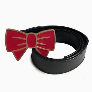 Moschino Cheap & Chic Red Bow Buckle Belt Vintage Made In Italy